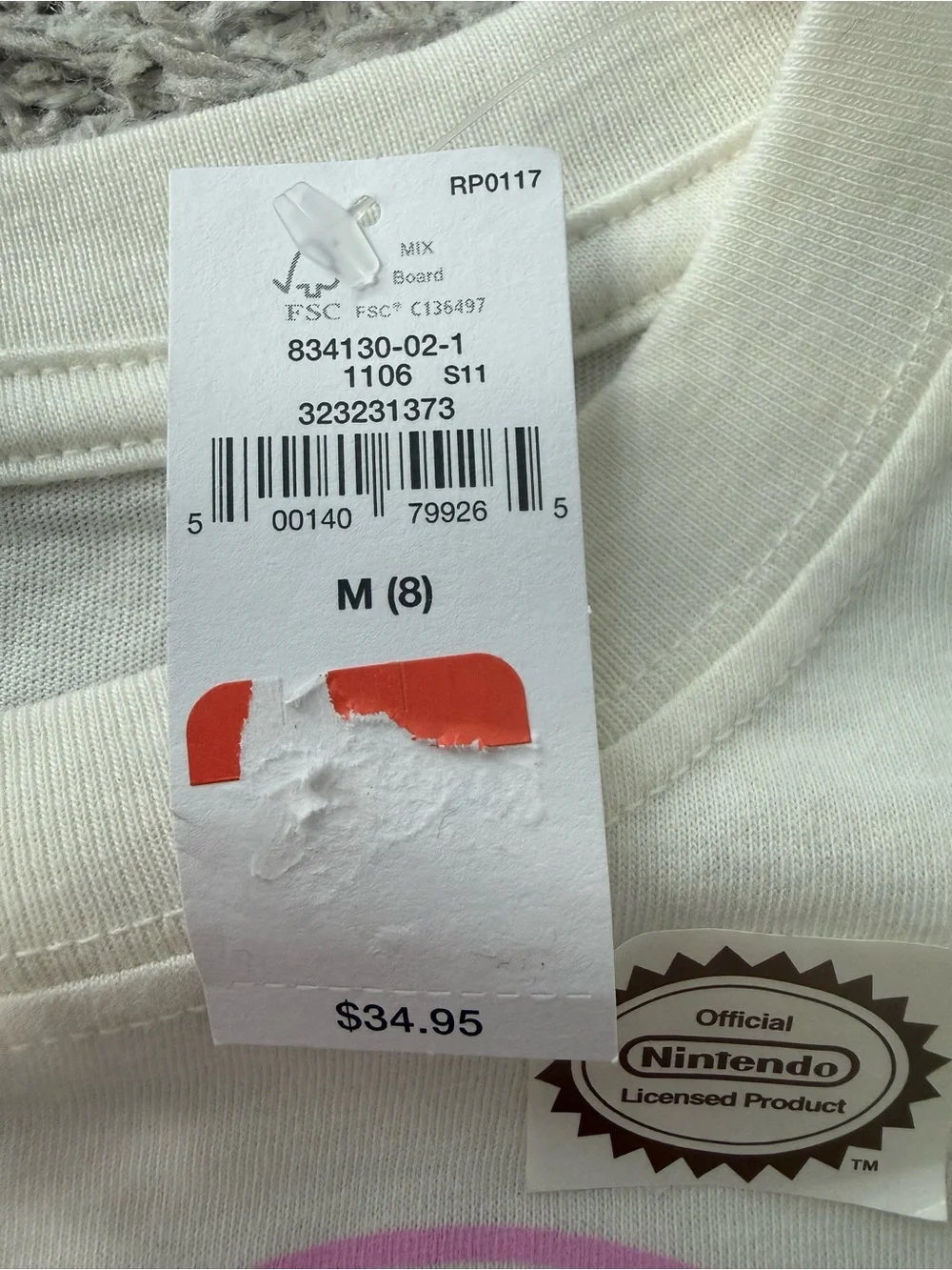 GAP White Tee with Nintendo Princess Graphic